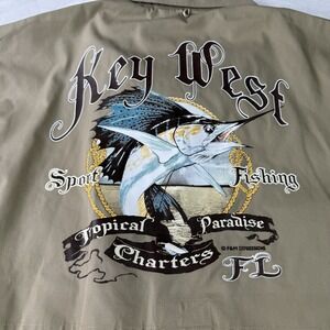 Key West Sport Fishing Shirt Mens Large Polin Performance Marlin Color Graphics